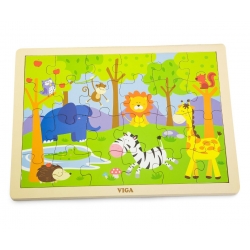 Viga 50198 Puzzle na podkładce 24 elementy zoo
